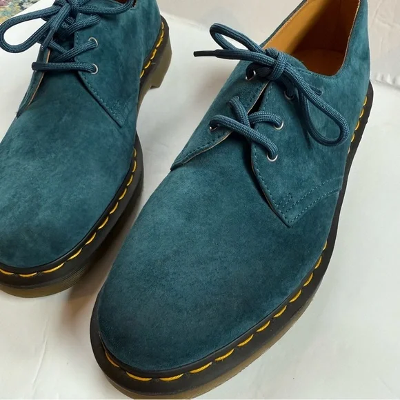 NWOB Dr Martens Men's 1461 Suede Oxford Shoes In Dark Green/Teal Size 10M